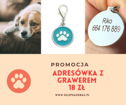 Adresówka dla psa kota z grawerem PROMOCJA