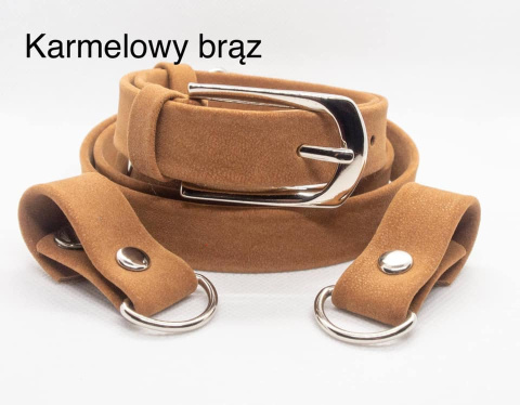 pasek +zaczepy EKO karmel zamsz