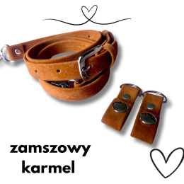 pasek +zaczepy karmel zamsz