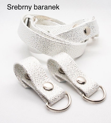 pasek +zaczepy srebrny baranek